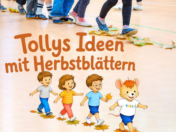 Kinderturnen mit Herbstblättern